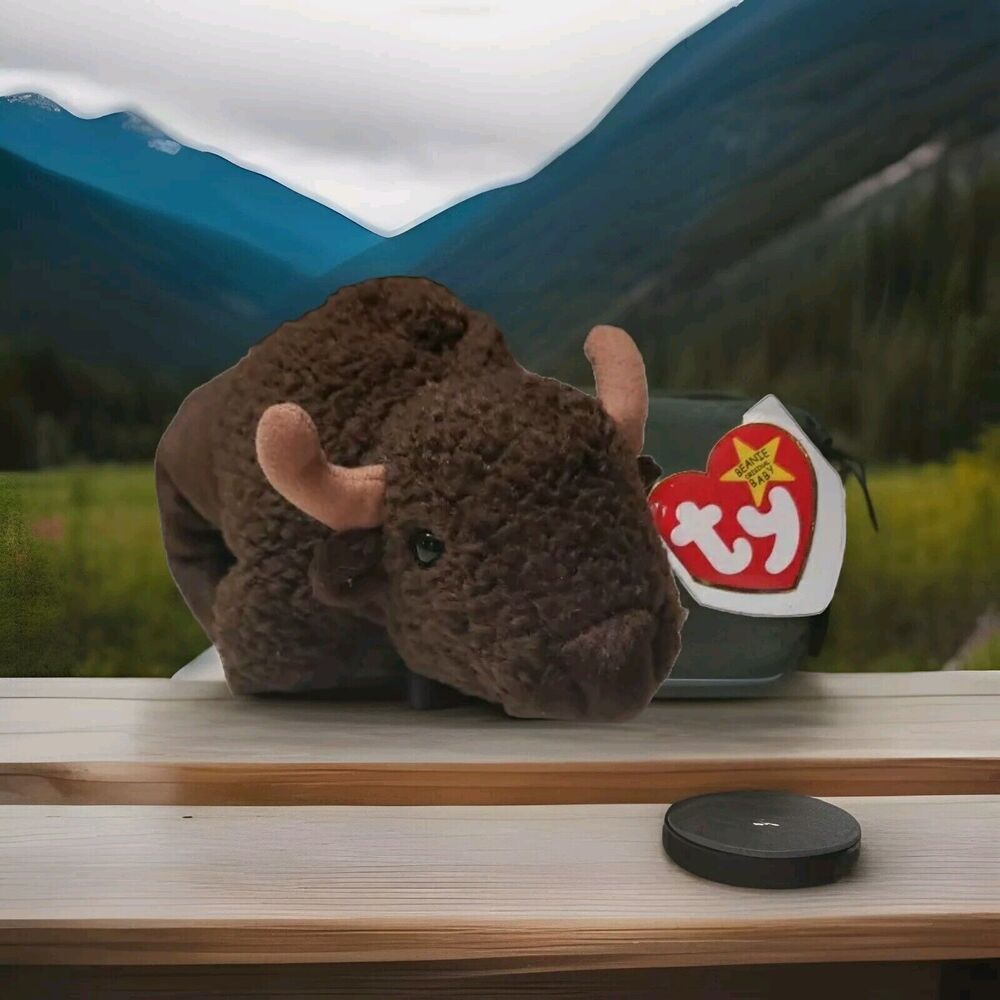 Ty Beanie Babies Roam the Buffalo, 1998 PE Pellets, Great Used Condition
